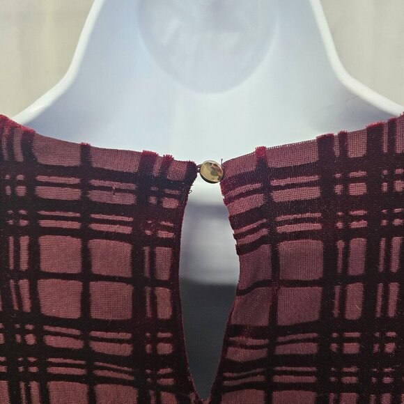 LC Lauren Conrad Burgundy Purple Velour Goth Boho Dress Sheer Fairy S - Picture 9 of 15